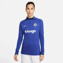 Nike Chelsea Fc Strike Drifit Drill Trøje Damer Kortærmet Tshirts Blå Xs
