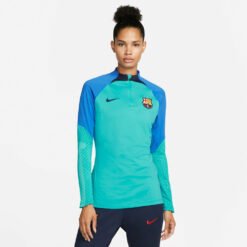 Nike Fc Barcelona Strike Drifit Drill Trøje Damer Kortærmet Tshirts Blå M